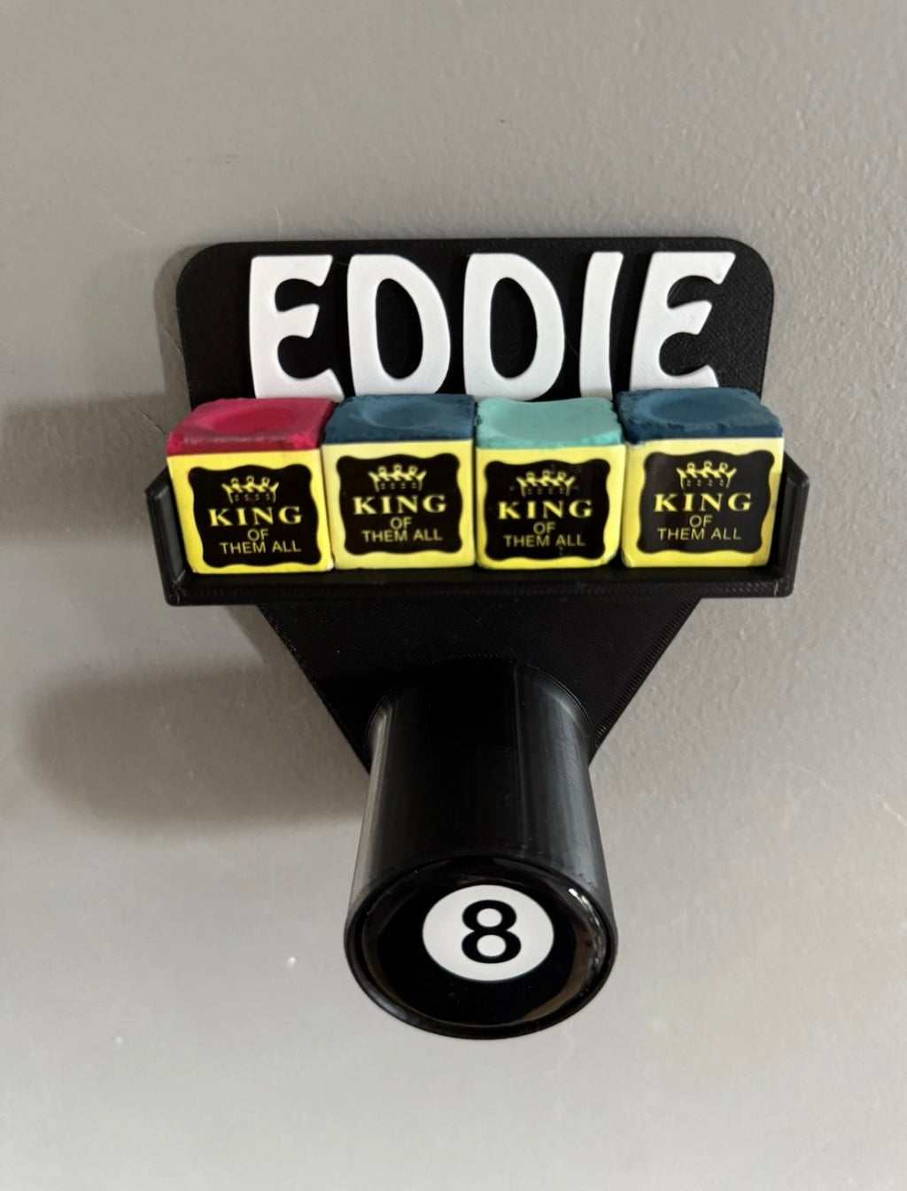 Pool/Snooker Table Chalk And Triangle Wall Holder Personalised