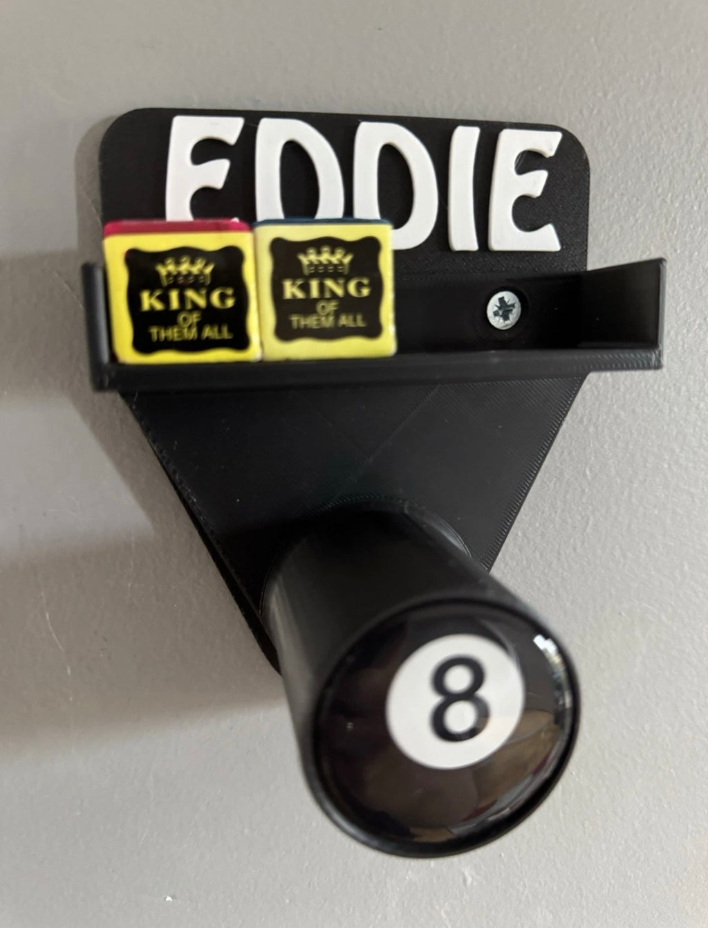 Pool/Snooker Table Chalk And Triangle Wall Holder Personalised