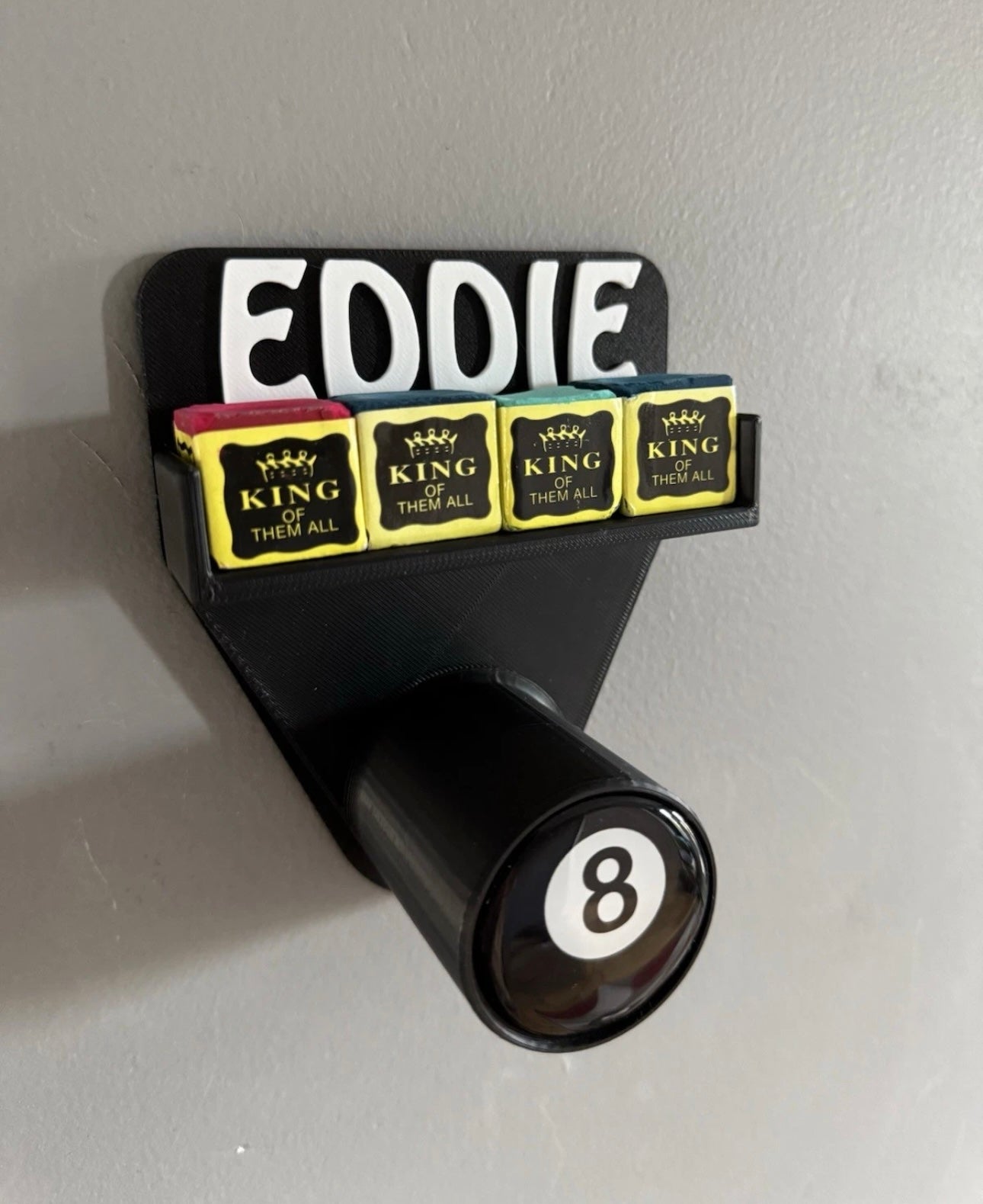 Pool/Snooker Table Chalk And Triangle Wall Holder Personalised